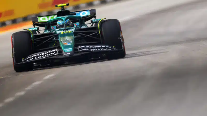 Fernando Alonso during practice for the Singapore GP