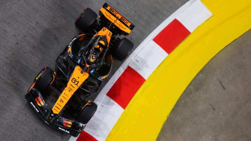 Oscar Piastri during practice for the Singapore GP