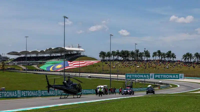 Noah Dettwiler is helicoptered to hospital after Sunday’s Moto3 sighting-lap accident at Sepang