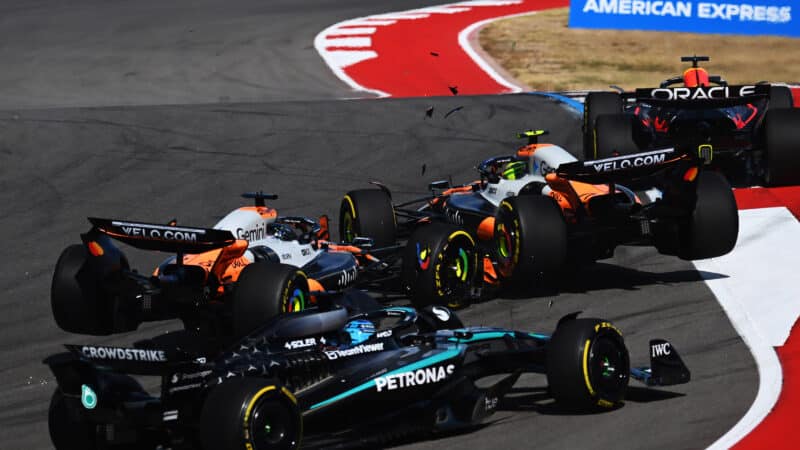 McLaren drivers crash into each other at start of 2025 F1 US GP sprint race