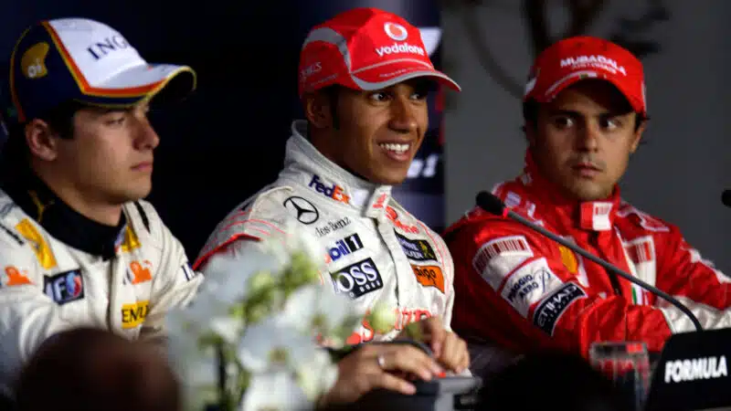 Nelson Piquet Jr Lewis Hamilton Felipe Massa 2008 German GP