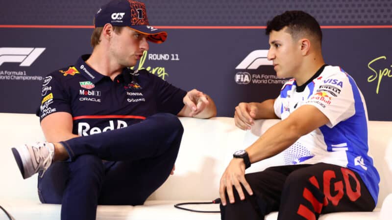 Max Verstappen, Isack Hadjar at the Austrian GP