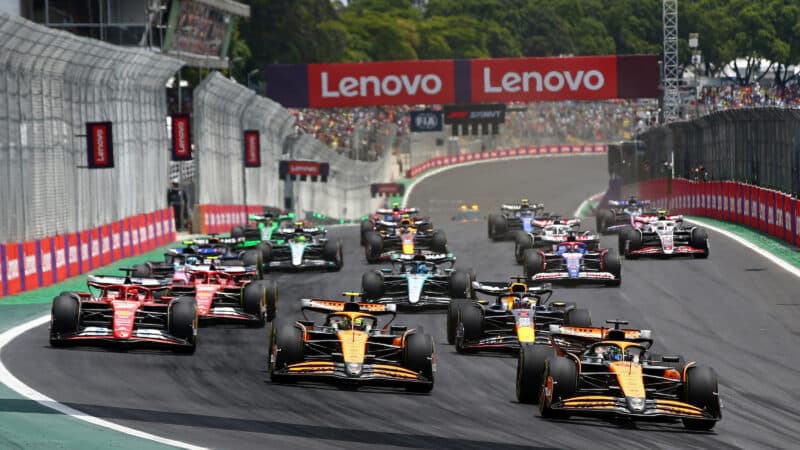 Start of 2024 F1 Sao Paulo sprint race