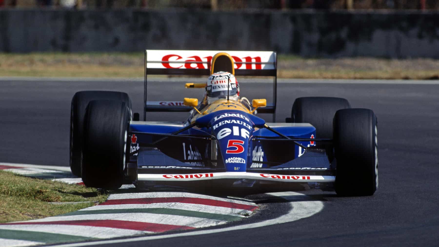 Nigel Mansell (Williams-Renault) in the 1992 Mexican Grand Prix in Mexico City