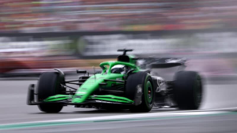 Nico Hülkenberg on his way to a podium finish at the British GP