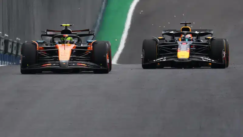 Lando Norris and Max Verstappen during the Brazilian Grand Prix