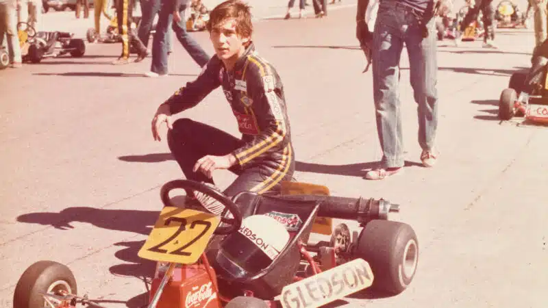 Ayrton Senna in 1979 at La Paz karting championship