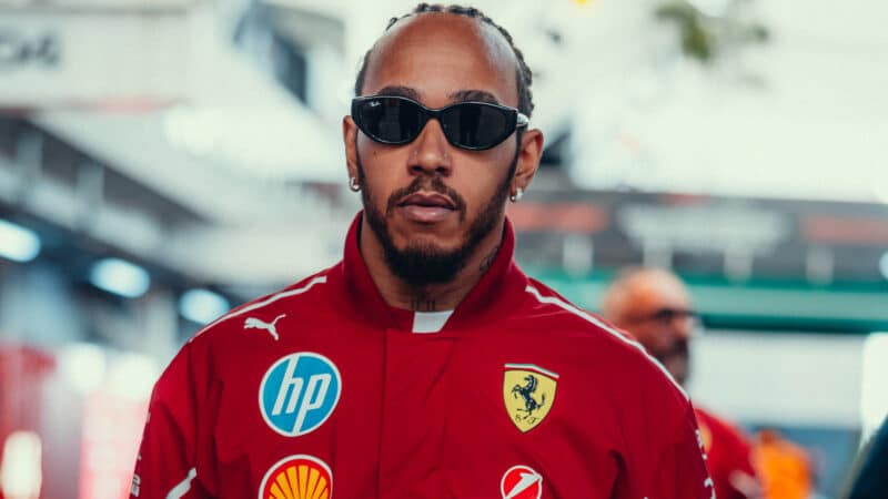 Lewis Hamilton in 2025 F1 paddock